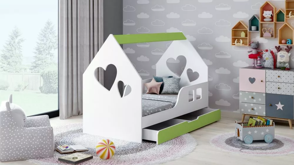 Bērnu gulta House 8 Comfort ar stelāžu Guļamvietas platums: 80 cm, Guļamvietas garums: 160 cm, · 84.5 × 165 × 120 cm