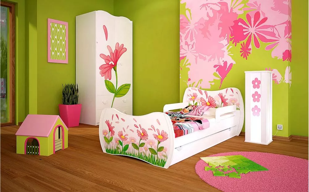 Bērnu gulta Dream L02 140x70 DM16 ar stelāžu Guļamvietas platums: 70 cm, Guļamvietas garums: 140 cm, · 94 × 144 × 71 cm