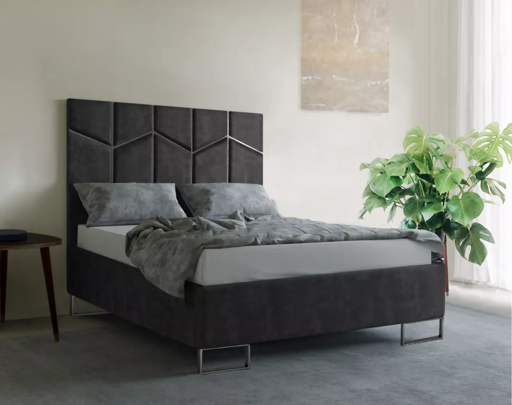 Gulta Aria Standard ar stelāžu Guļamvietas platums: 180 cm, Guļamvietas garums: 200 cm, stelāžas tips: metāla, · Antracī