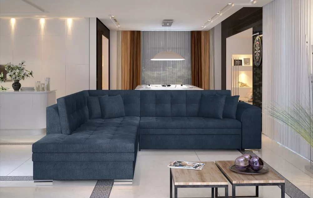 Dīvāns Pieretta Lux Standard · Tumši zils · 205 × 260 × 80 cm