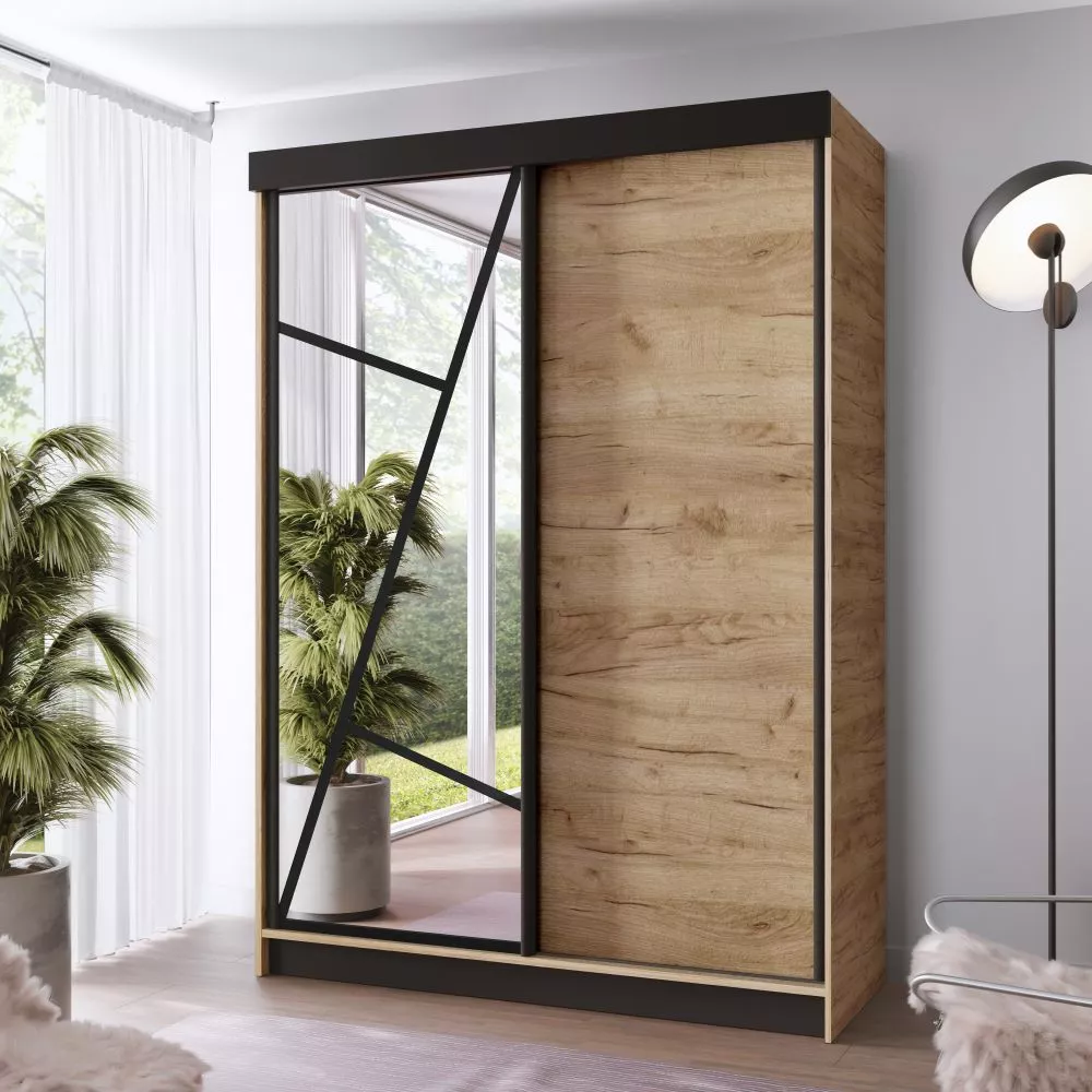 Skapis Vena 138 · Ozols craft zelts · 138 × 59 × 205 cm