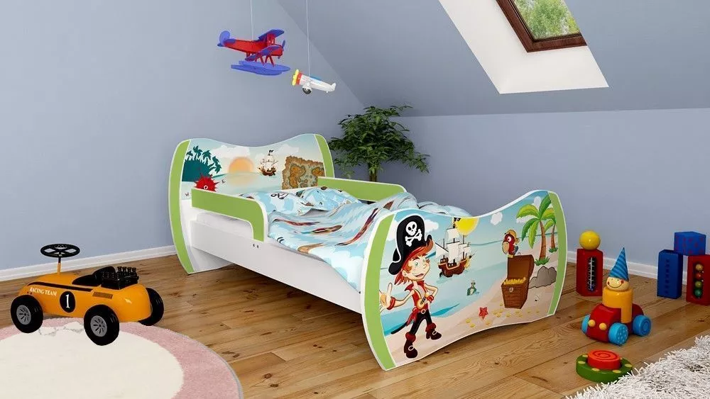 Bērnu gulta Dream L01 140x70 DM11 ar stelāžu Guļamvietas platums: 70 cm, Guļamvietas garums: 140 cm, · 94 × 144 × 71 cm