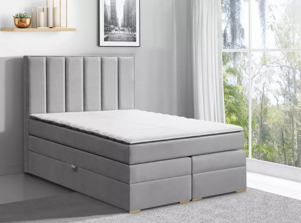 Gulta Malaga Standard Guļamvietas platums: 180 cm, Guļamvietas garums: 200 cm, · Gaiši pelēks · 180 × 210 × 140 cm