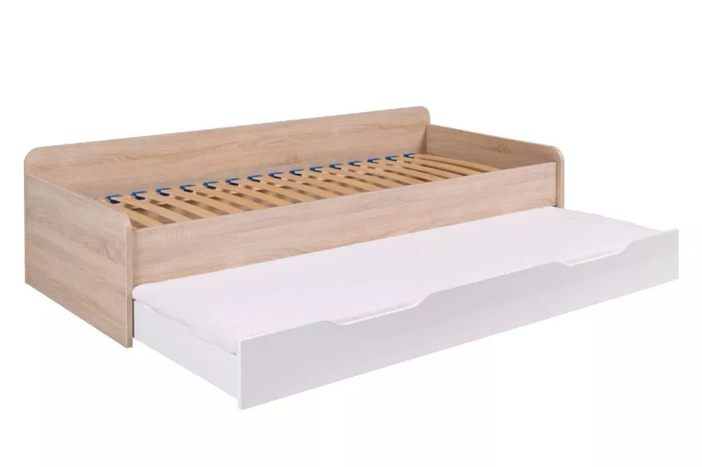 Bērnu gulta Twins ar stelāžu Guļamvietas platums: 90 cm, Guļamvietas garums: 200 cm, · 95 × 205 × 51 cm
