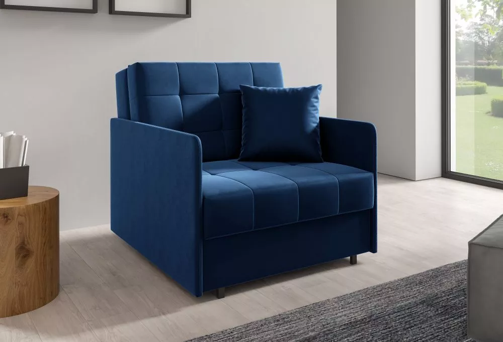 Mīksts krēsls Americano 169 standard Sēdvietas dziļums: 60 cm, · Zila · 90 × 90 × 85 cm