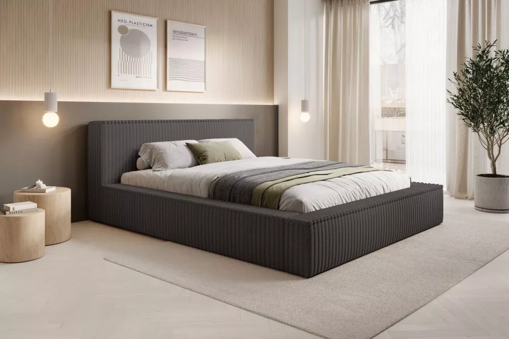 Gulta Melody Standard ar stelāžu Guļamvietas platums: 180 cm, Guļamvietas garums: 200 cm, stelāžas tips: koka, · Melns g