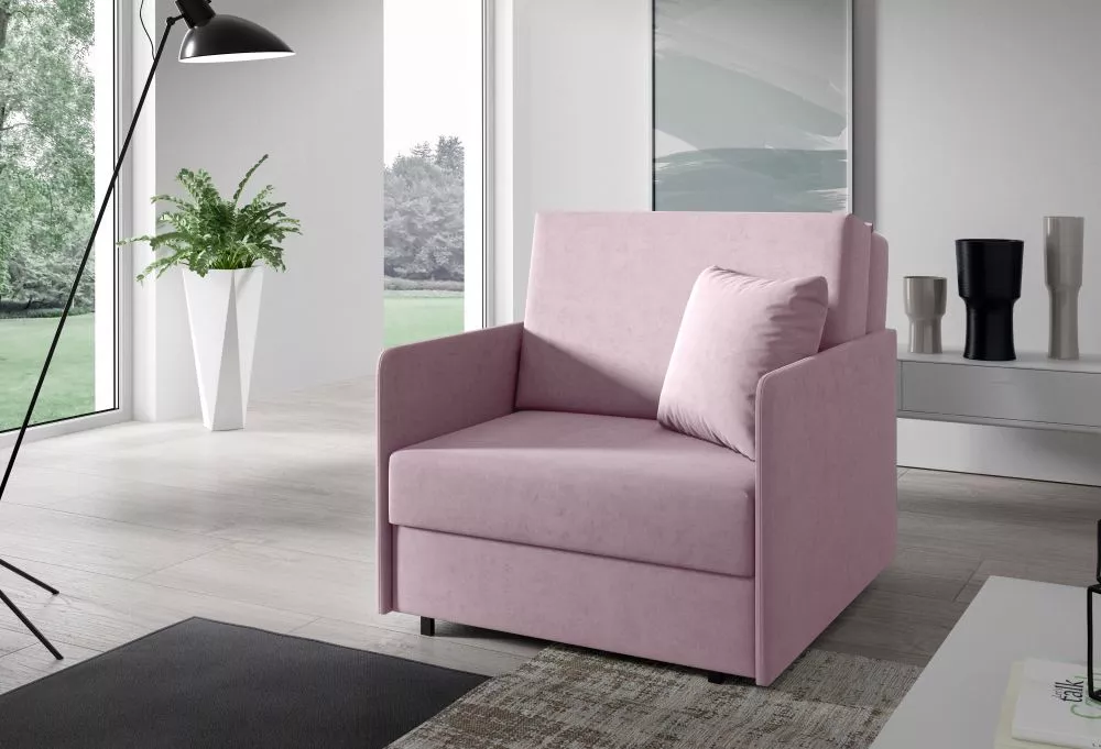 Mīksts krēsls Americano 166 standard Sēdvietas dziļums: 60 cm, · Rozā · 90 × 90 × 85 cm