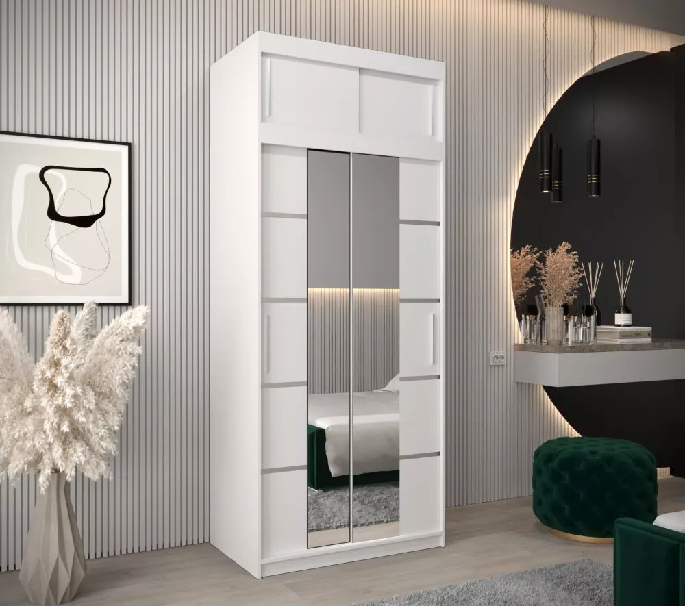 Skapis Verona 4 Premium · Balts · 100 × 62 × 240 cm