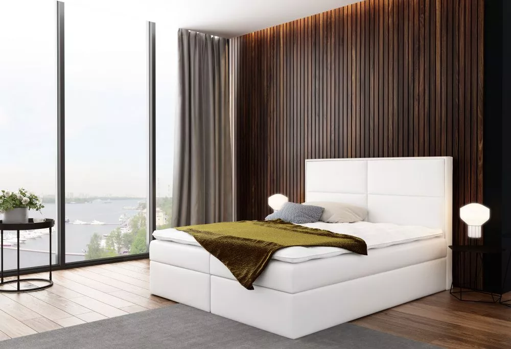 Gulta Grand 1 standard ar stelāžu Guļamvietas platums: 200 cm, Guļamvietas garums: 200 cm, · Balts · 200 × 213 × 120 cm