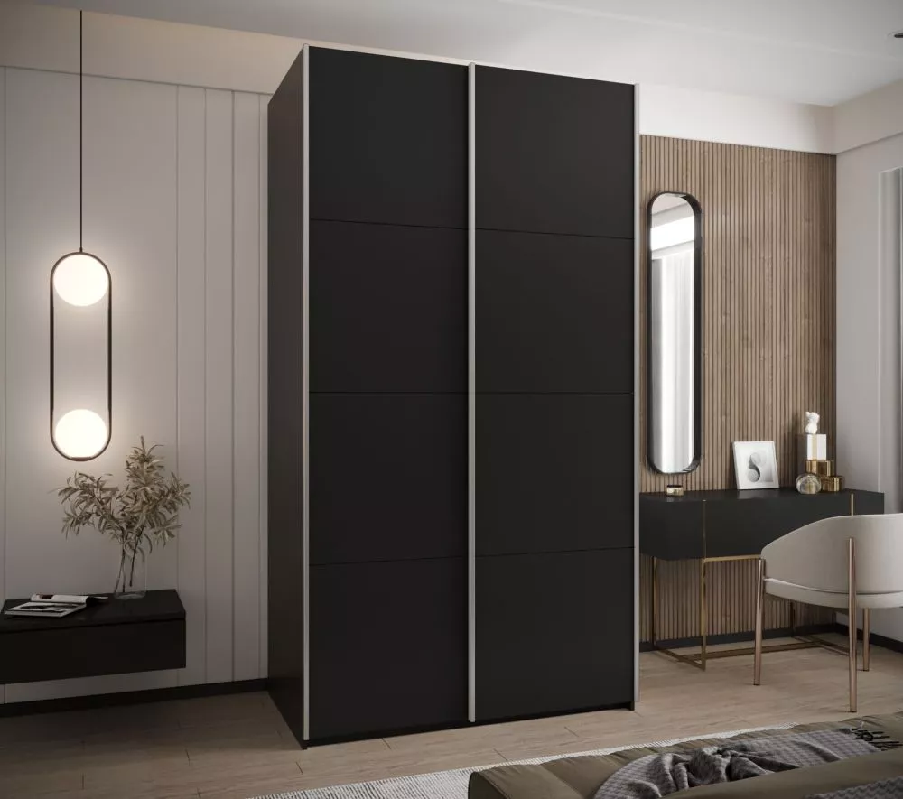 Skapis Lux 1 · Melns · 140 × 61 × 245.5 cm