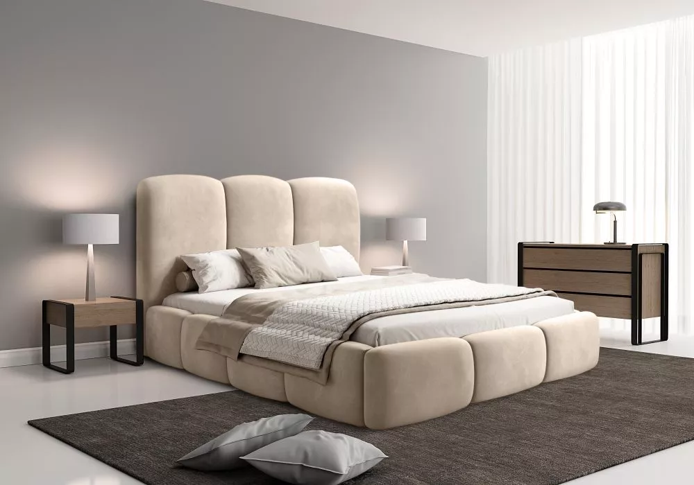 Gulta Allure Macau Standard ar stelāžu Guļamvietas platums: 140 cm, Guļamvietas garums: 200 cm, stelāžas tips: koka, · B