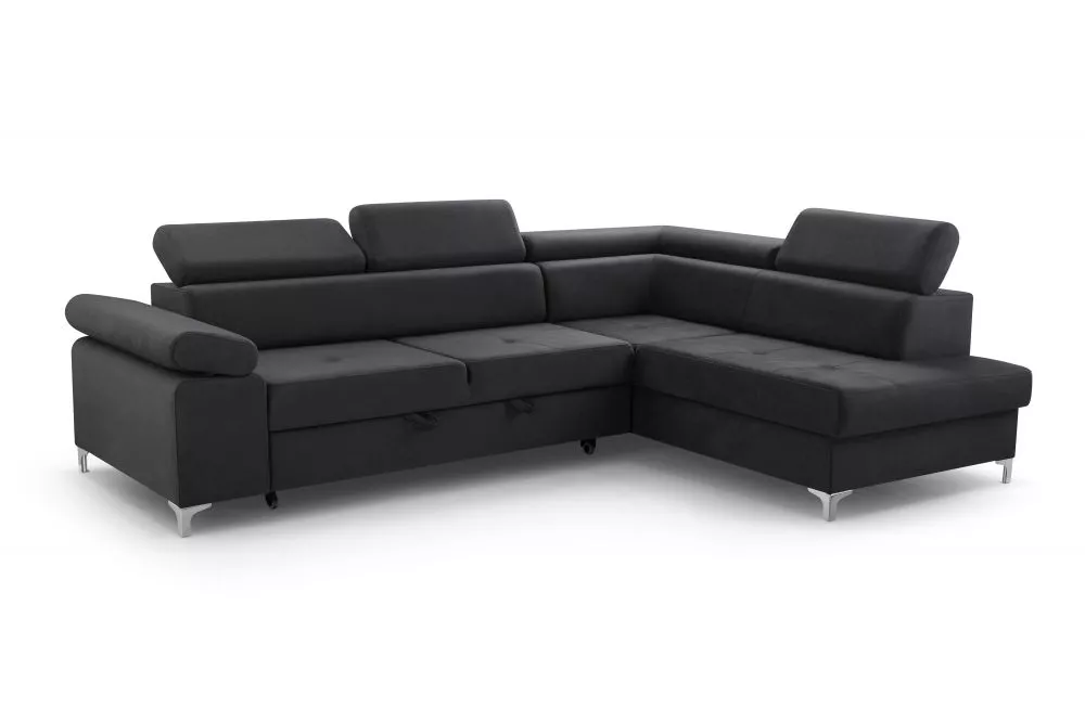 Dīvāns Madryt Relax Standard · Melns · 205 × 280 × 80 cm