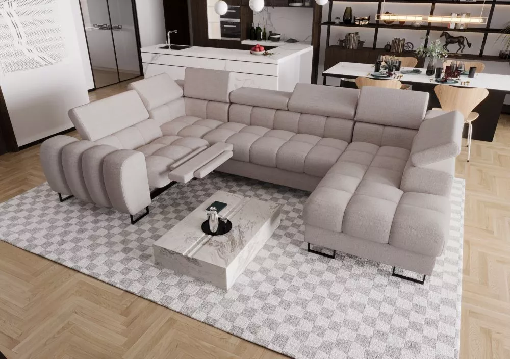Dīvāns Aspen Max 2 Relax Standard · Gaiši bēšs · 198 × 350 × 74 cm