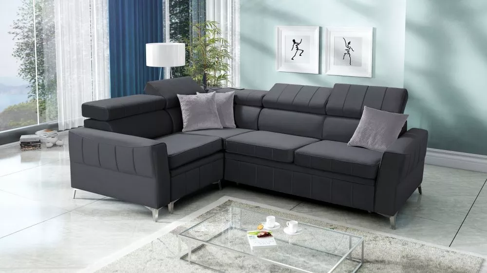 Dīvāns Bartez 2 Standard · Tumši pelēks · 196 × 262 × 80 cm