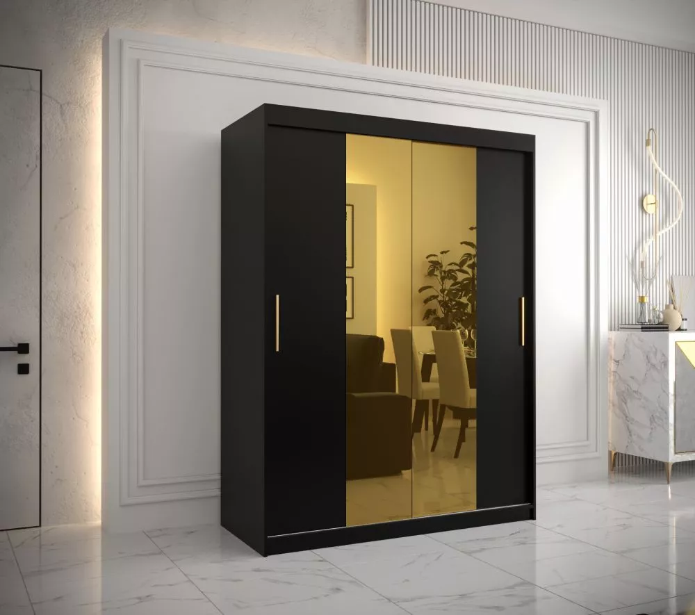 Skapis Golden T1 · Melns · 150 × 62 × 200 cm