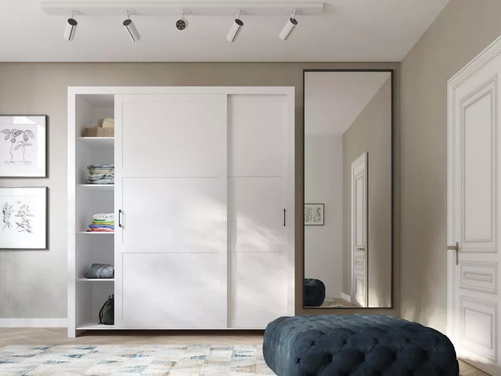 Skapis Frama Black · Balts · 185 × 60 × 206 cm