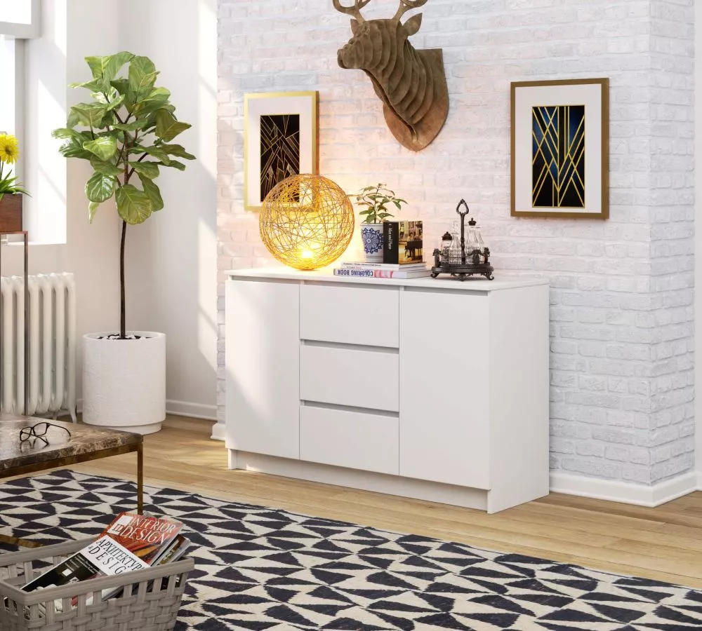 Kumode K016 · Balts · 120 × 40 × 77 cm