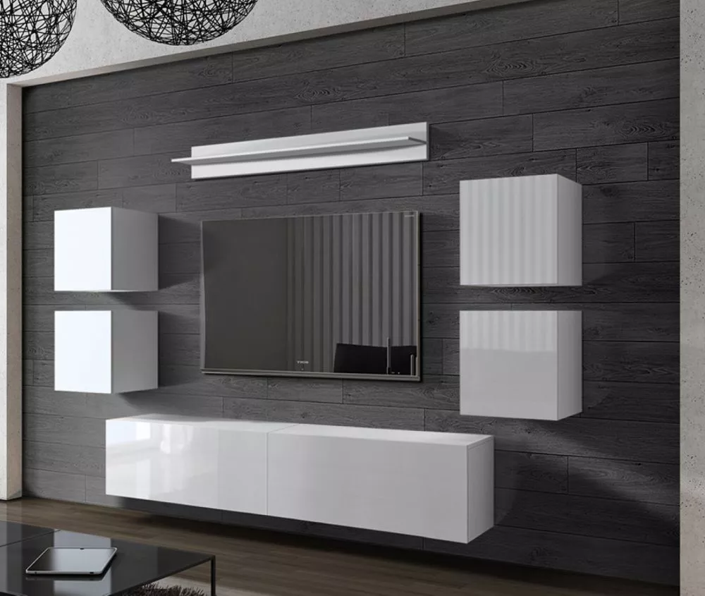 Sekcija Concept 41 · Balts · 256 × 35 × 152 cm