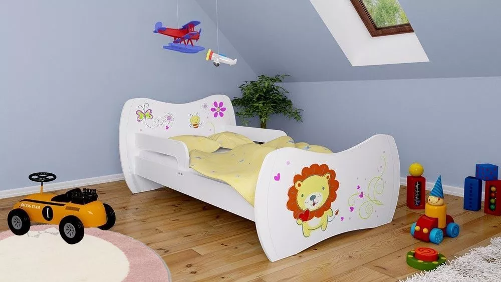 Bērnu gulta Dream L05 180x90 DM34 ar stelāžu Guļamvietas platums: 90 cm, Guļamvietas garums: 180 cm, · 114 × 184 × 71 cm
