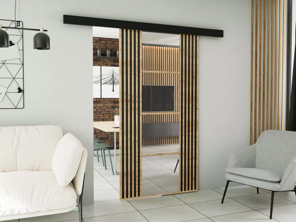 Bīdāmās durvis Empi Mirror · Ozols craft zelts · 106 × 205 cm