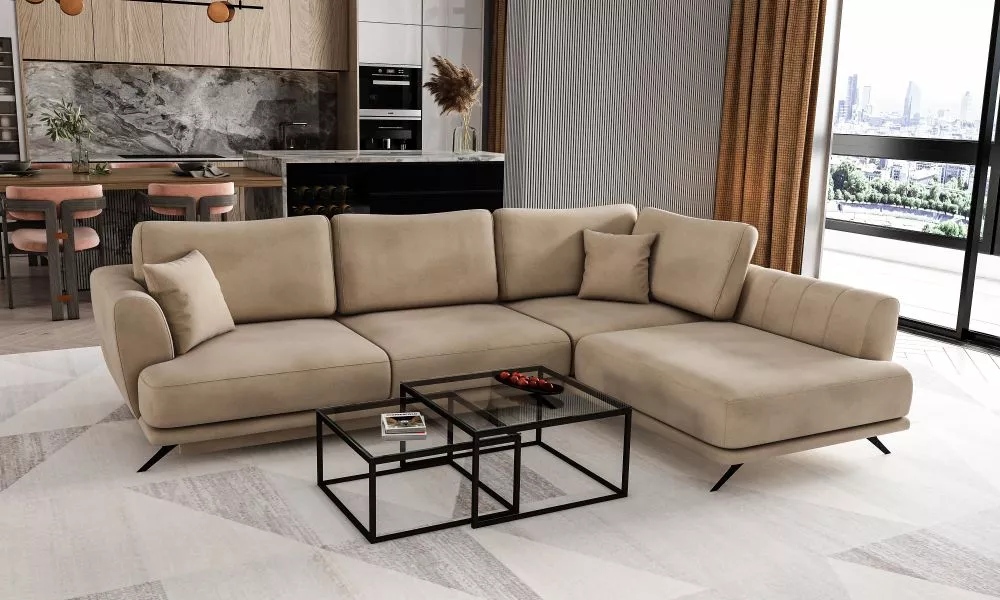 Dīvāns Larde Premium Standard · Gaiši brūns · 178 × 280 × 90 cm