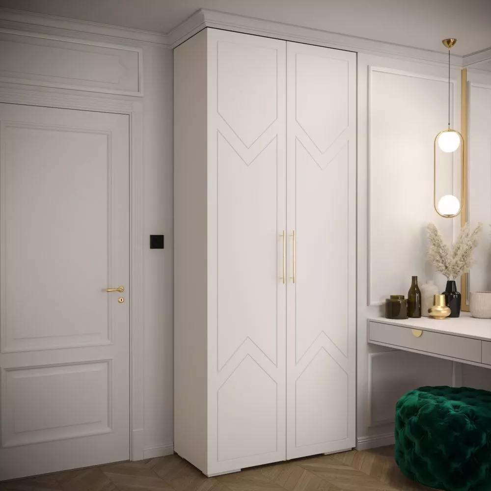 Skapis Manhattan Ryfel 8 · Balts · 100 × 47 × 236.7 cm