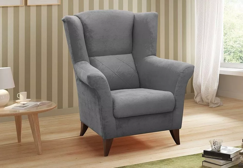 Mīksts krēsls Kent Comfort Standard Sēdvietas dziļums: 50 cm, · Pelēks · 94 × 75 × 105 cm