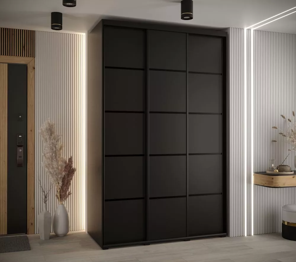 Skapis Cannes 4 · Melna · 150 × 60 × 205.2 cm