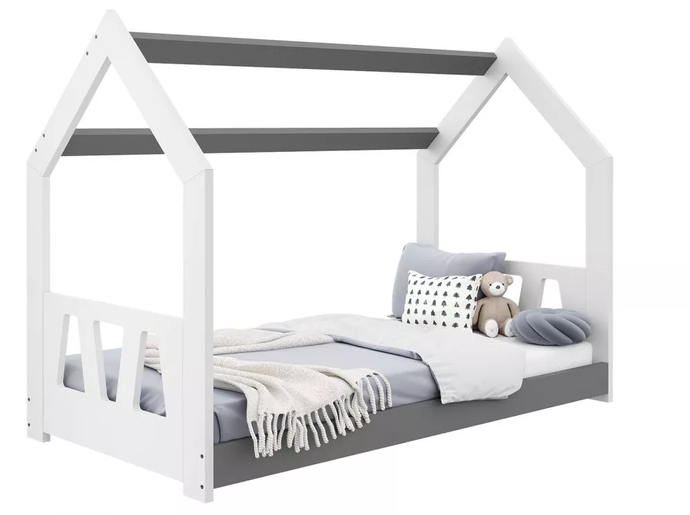 Bērnu gulta Domek D2-A ar stelāžu Guļamvietas platums: 80 cm, Guļamvietas garums: 160 cm, · 87 × 164 × 124 cm