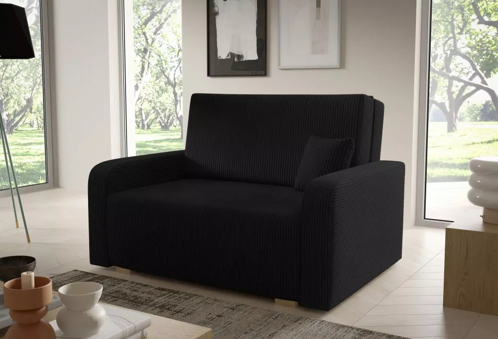 Mīksts krēsls Americano Ness 2 Standard Sēdvietas dziļums: 60 cm, · Melns · 135 × 97 × 85 cm