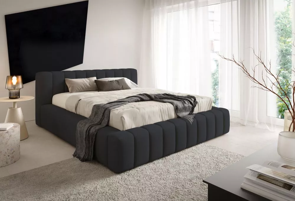 Gulta Frodo Standard ar stelāžu Guļamvietas platums: 120 cm, Guļamvietas garums: 200 cm, stelāžas tips: koka, · Melns · 