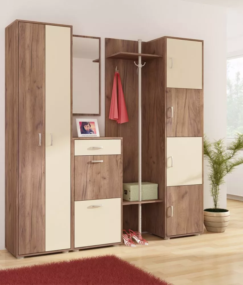 Komplekts Przedpokoj 5 · Tobaco ozols + krēma · 200 × 29 × 200 cm