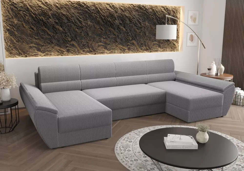 Dīvāns Rebi U4 Standard · Pelēks · 140 × 321 × 88 cm