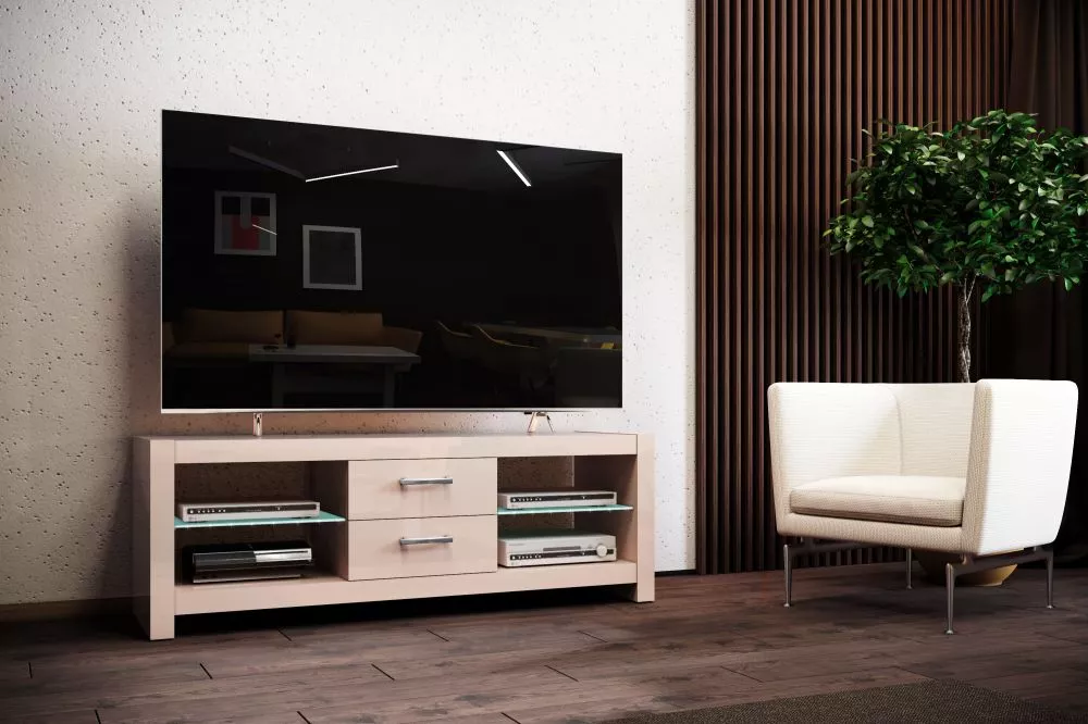 TV tumba Andora ar LED · Kapučino · 150 × 45 × 52.5 cm