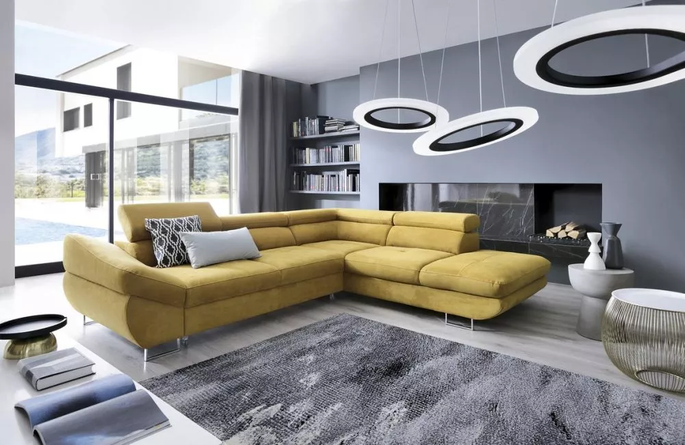 Dīvāns Fabio Premium Standard · Dzeltens · 235 × 280 × 56 cm