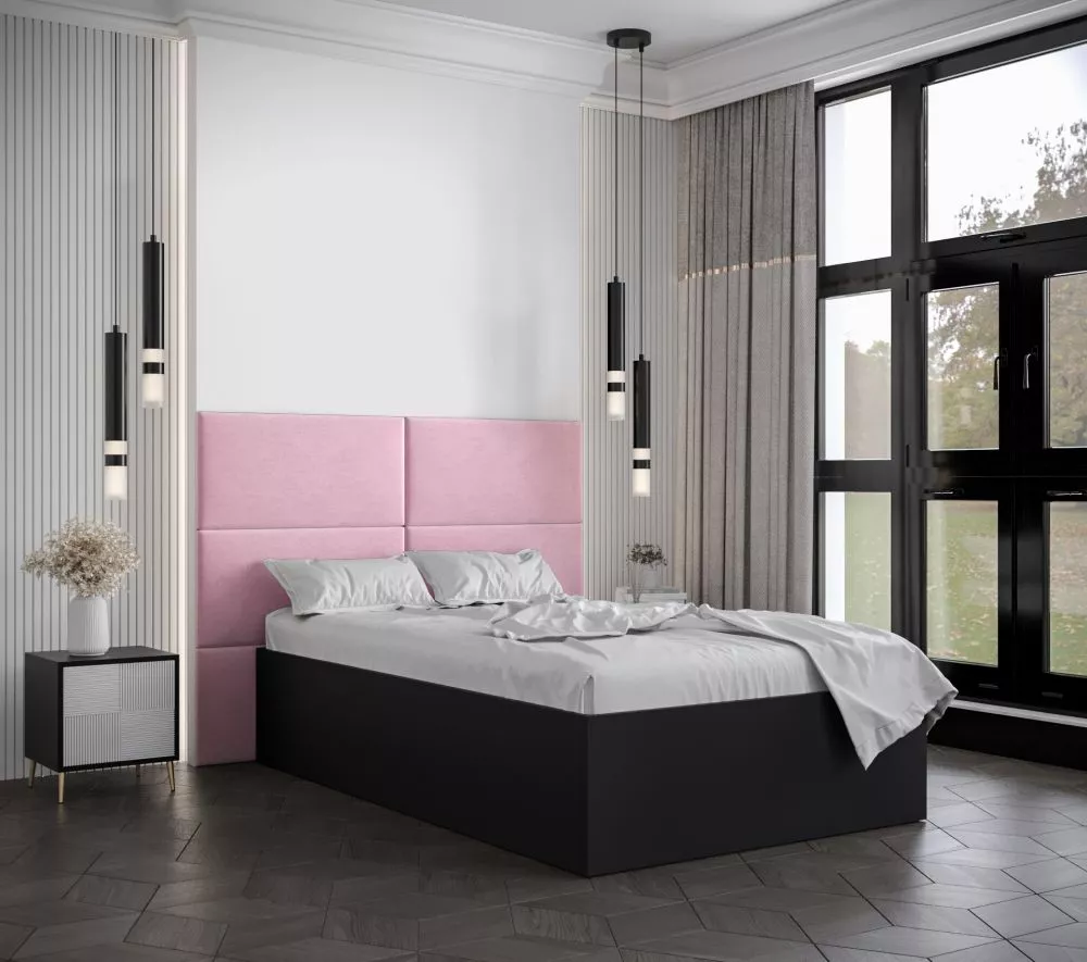 Gulta Bella 2 ar stelāžu Guļamvietas platums: 120 cm, Korpusa krāsa: melns, Guļamvietas garums: 200 cm, stelāžas tips: k
