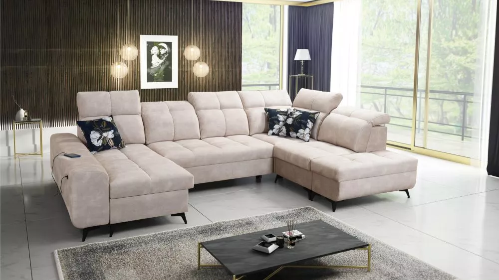 Dīvāns Golden 6 standard · Bēšs · 215 × 331 × 85 cm