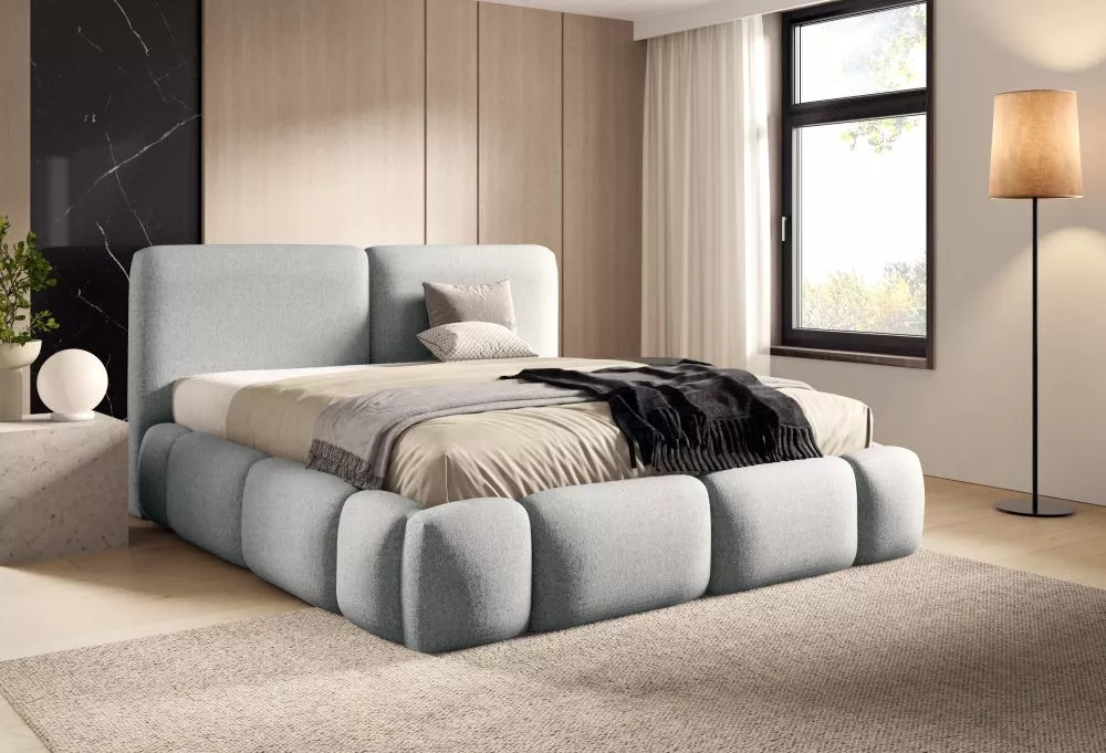 Gulta Abik standard ar stelāžu Guļamvietas platums: 160 cm, Guļamvietas garums: 200 cm, stelāžas tips: metāla, · Pelēks 