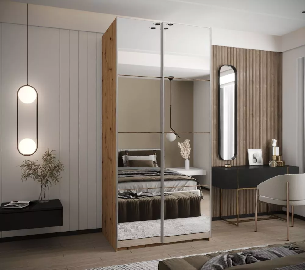 Skapis Lux 2 · Ozols artisan · 120 × 61 × 245.5 cm