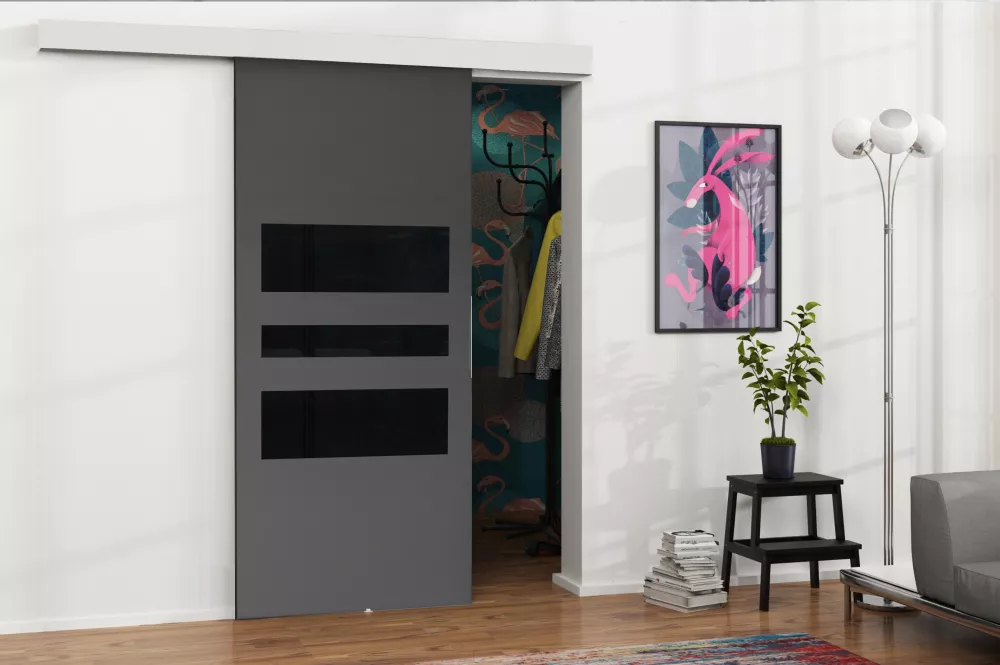 Bīdāmās durvis Malibu M-1 · Antracīts · 96 × 205 cm