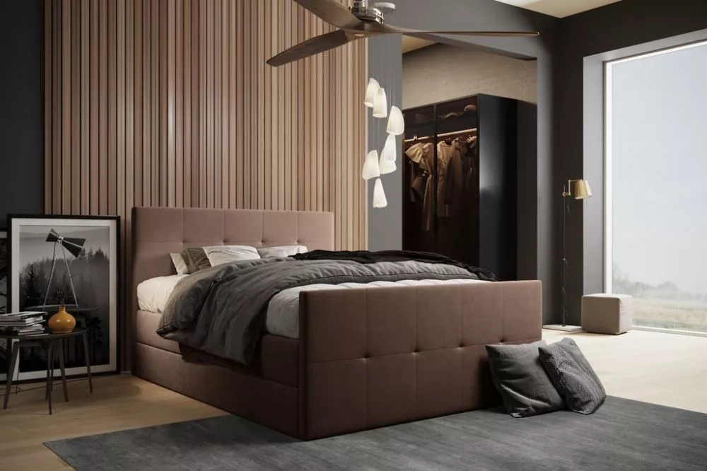 Gulta Karmen Boxspring Standard Guļamvietas platums: 160 cm, Guļamvietas garums: 200 cm, · Brūns · 160 × 223 × 112 cm