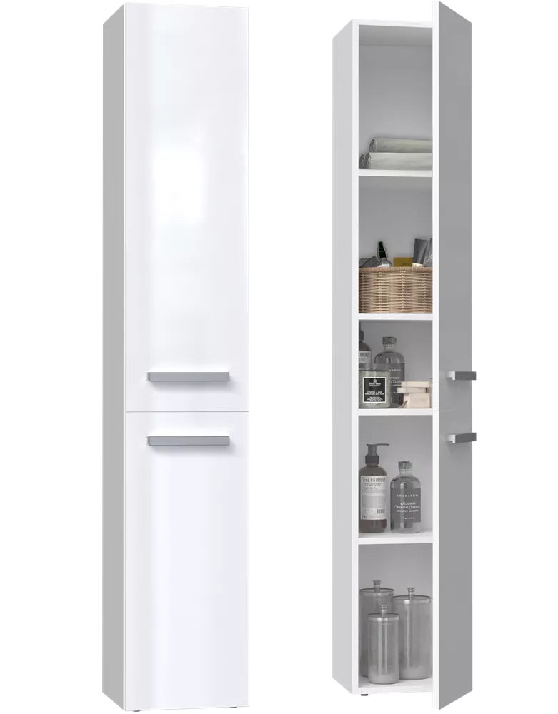 Vannas istabas skapītis Nel 2 Gloss · Balts · 31 × 174 × 30 cm