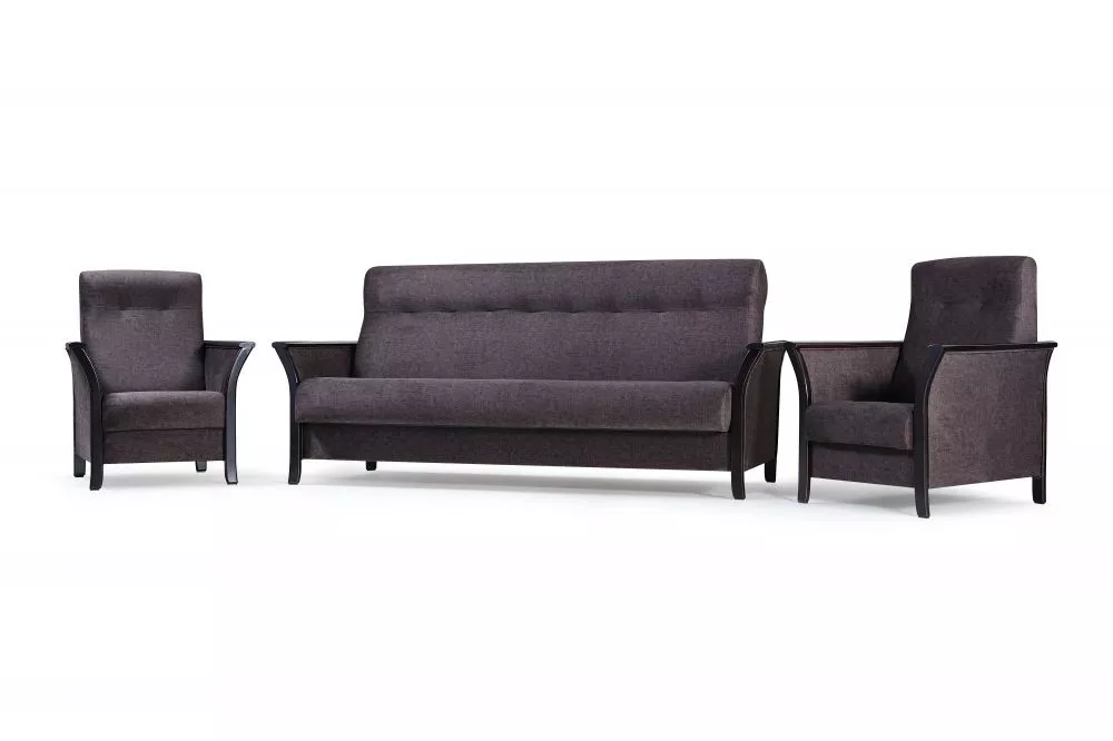 Komplekts Roko 3S+1S+1S Premium Standard · Šokolādes · 95 × 212 × 95 cm