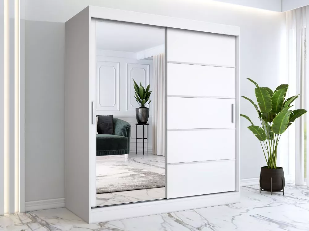 Skapis Ralf Mirror · Balts · 180 × 60 × 200 cm