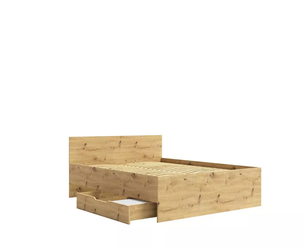 Gulta Maxione 160x200 ar stelāžu Guļamvietas platums: 160 cm, Guļamvietas garums: 200 cm, stelāžas tips: koka, · Ozols a
