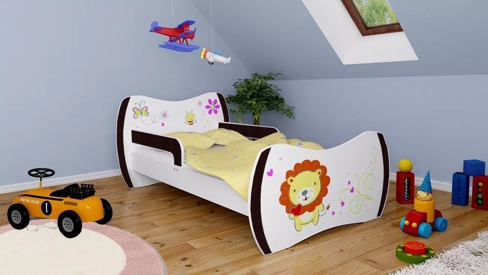 Bērnu gulta Dream L05 180x90 DM34 ar stelāžu Guļamvietas platums: 90 cm, Guļamvietas garums: 180 cm, · 114 × 184 × 71 cm