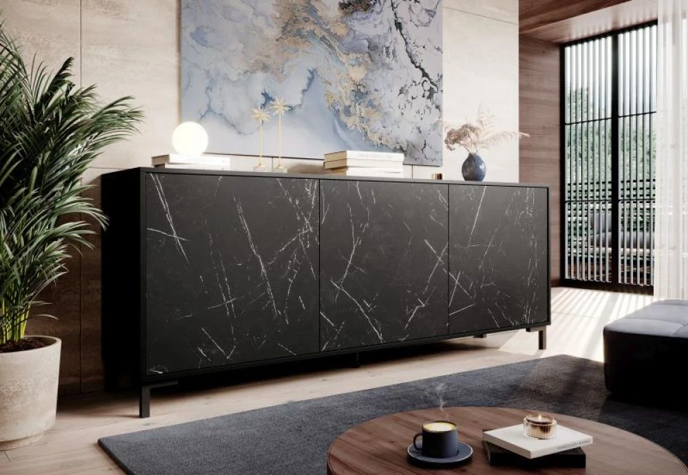 Kumode Marmo 3D 200 · Melns · 200 × 45 × 80.5 cm