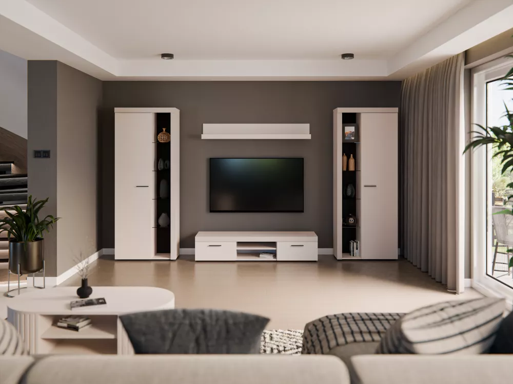 Sekcija Rumba XL ar LED Korpusa krāsa: bēšs, · 300 × 40.3 × 190 cm