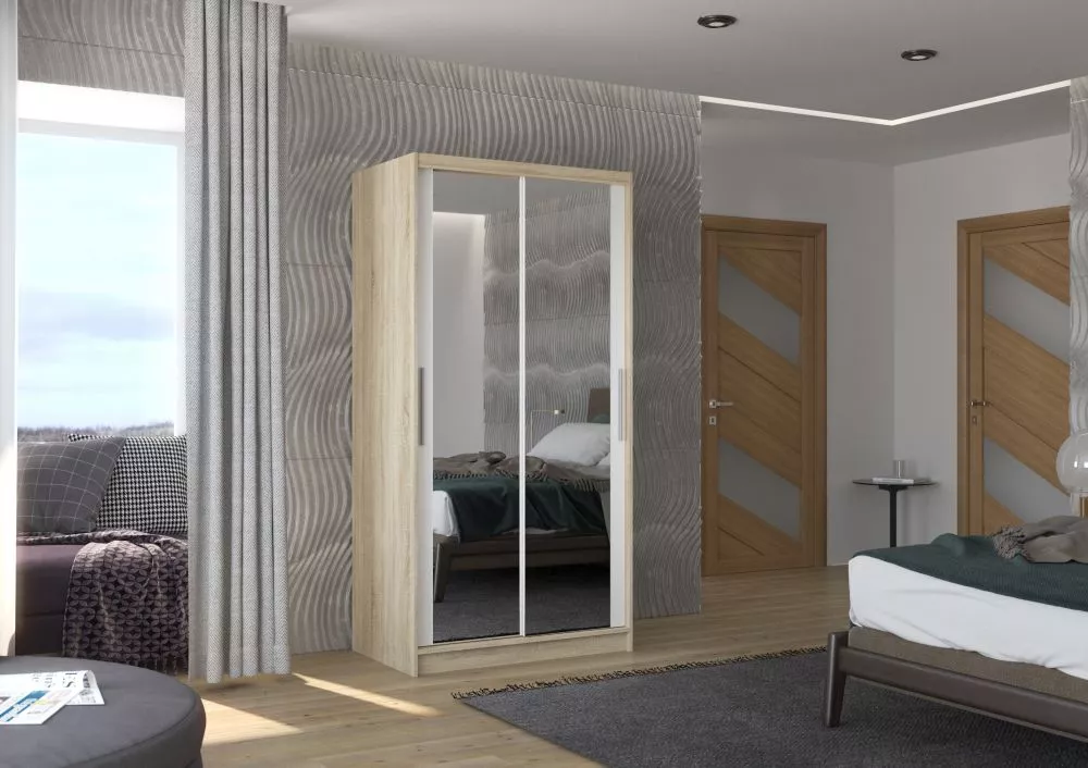 Skapis Nevio Mirror · 100 × 58 × 200 cm
