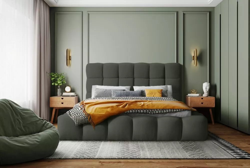 Gulta Boston 3 Standard ar stelāžu Guļamvietas platums: 160 cm, Guļamvietas garums: 200 cm, stelāžas tips: koka, · Tumši